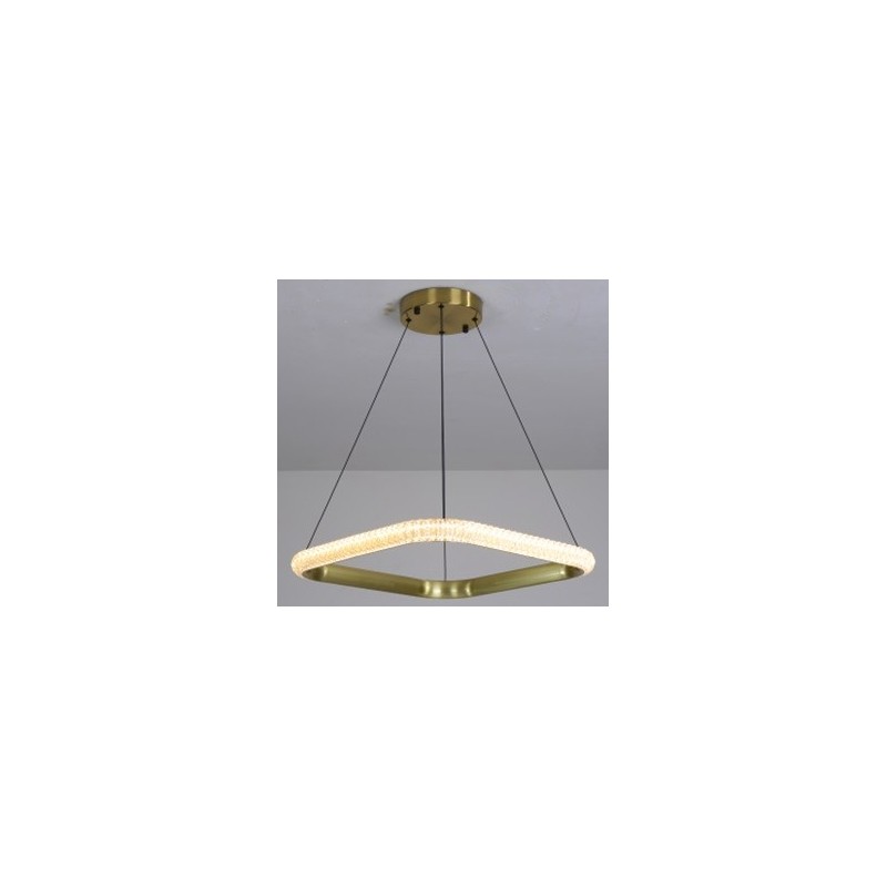 Lámpara BERKA CU60, colgante, aluminio, dorada, acrílico