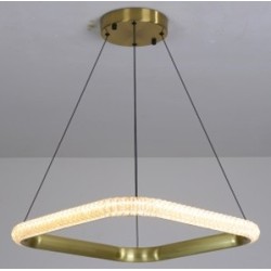 Lámpara BERKA CU60, colgante, aluminio, dorada, acrílico