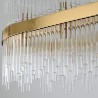 Lámpara WEIRA, colgante, metal dorada, cristal