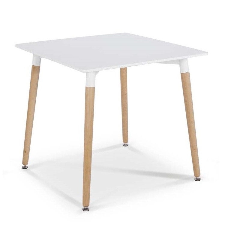 Mesa NURY  (SU), madera, tapa lacada blanca
