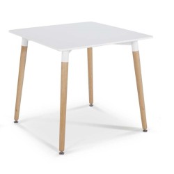Mesa NURY  (SU), madera, tapa lacada blanca
