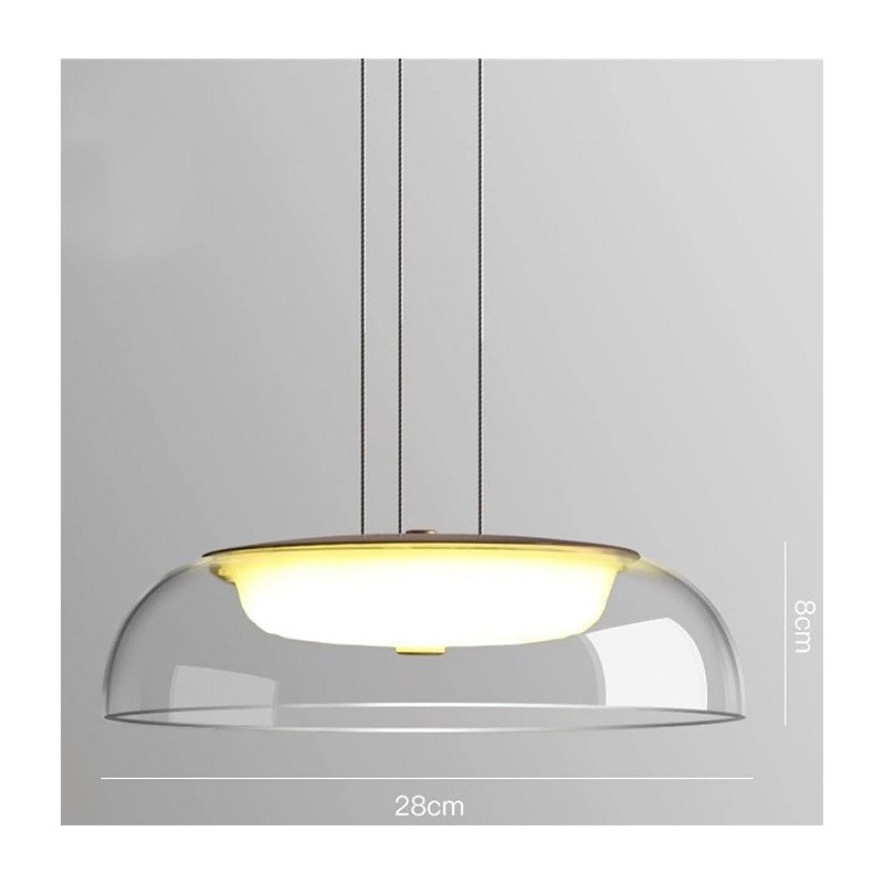 Lámpara WITTEN H80, colgante, metal, cristal