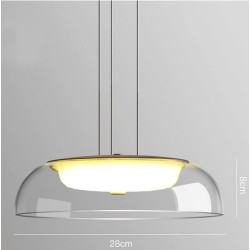 Lámpara WITTEN H80, colgante, metal, cristal