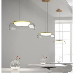 Lámpara WITTEN H80, colgante, metal, cristal