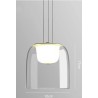 Lámpara WITTEN H170, colgante, metal, cristal