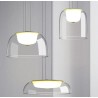 Lámpara WITTEN H170, colgante, metal, cristal