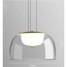 Lámpara WITTEN H130, colgante, metal, cristal