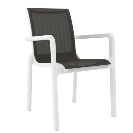 Sillón NEPTUNO, apilable, polipropileno blanco