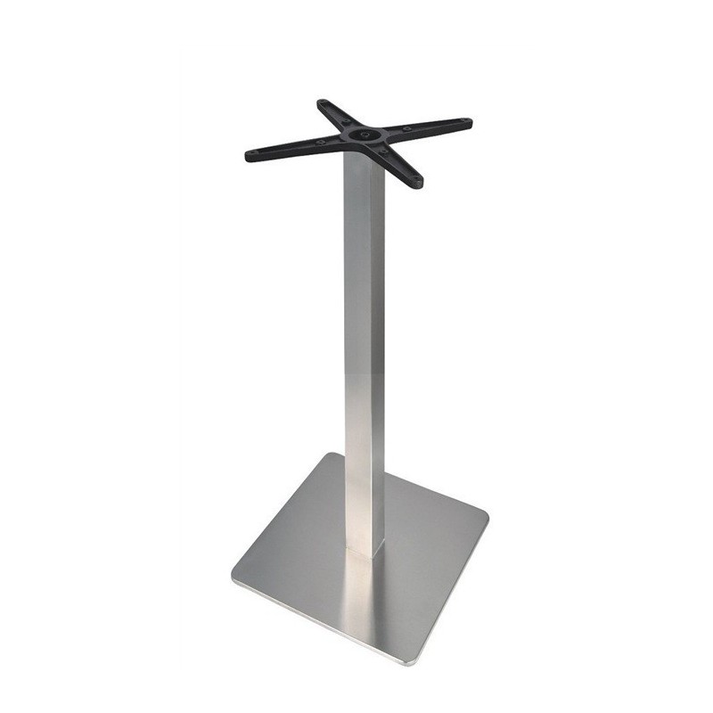 Base de mesa RHIN, alta, acero inoxidable, base de 45 x 45 cms, altura 110 cms