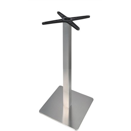 Base de mesa RHIN, alta, acero inoxidable, base de 45 x 45 cms, altura 110 cms