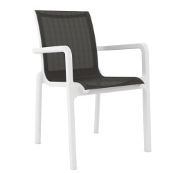 Sillón NEPTUNO, apilable, polipropileno blanco