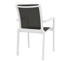 Sillón NEPTUNO, apilable, polipropileno blanco