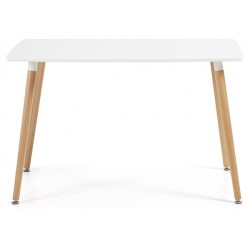 Mesa NURY, madera, tapa lacada blanca