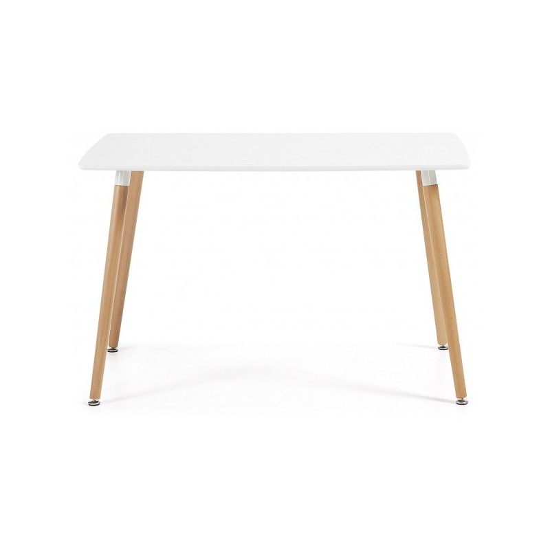 Mesa NURY, madera, tapa lacada blanca