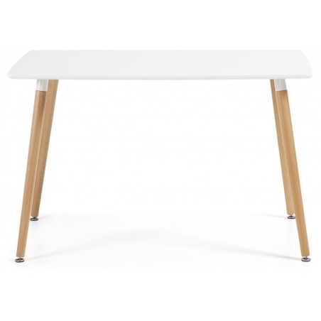 Mesa NURY, madera, tapa lacada blanca