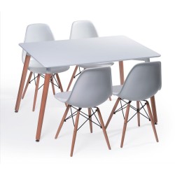 Mesa NURY, madera, tapa lacada blanca