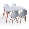 Mesa NURY, madera, tapa lacada blanca