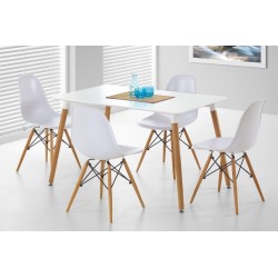 Mesa NURY, madera, tapa lacada blanca