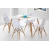 Mesa NURY, madera, tapa lacada blanca