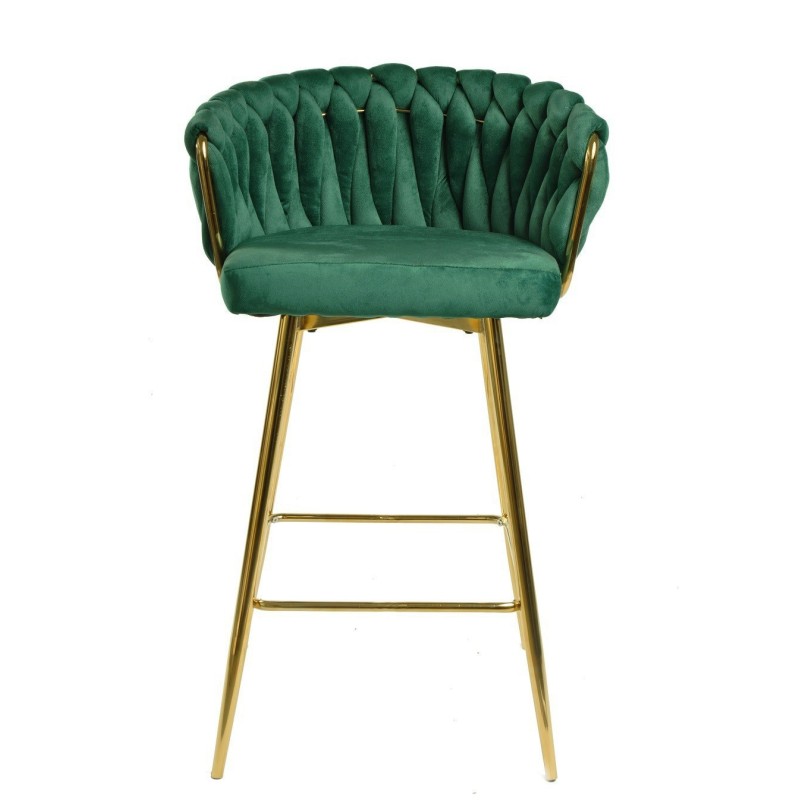 Taburete KING, metal, cromado dorado