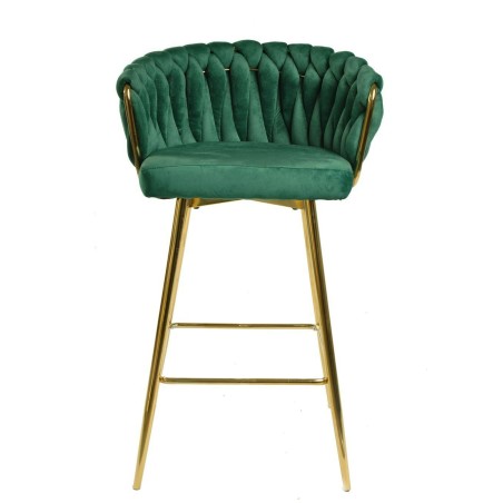 Taburete KING, metal, cromado dorado