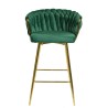 Taburete KING, metal, cromado dorado
