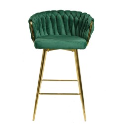 Taburete KING, metal, cromado dorado