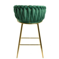 Taburete KING, metal, cromado dorado
