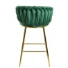 Taburete KING, metal, cromado dorado