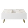 Mesa baja ELOISE, bilaminado mármol blanco, 89