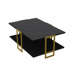 Mesa baja SIENA, bilaminado mármol negro, con metal dorado 91