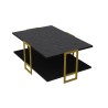 Mesa baja SIENA, bilaminado mármol negro, con metal dorado 91