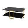 Mesa baja SIENA, bilaminado mármol negro, con metal dorado 91