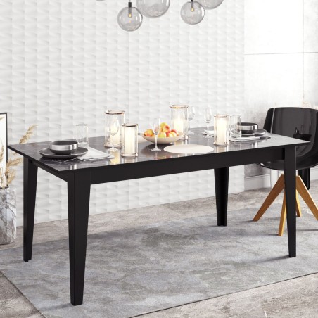 Mesa de comedor SIENA, bilaminado mármol negro