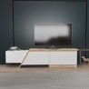 Mueble de TV PRUDENCE, bilaminado blanco con roble