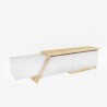 Mueble de TV PRUDENCE, bilaminado blanco con roble