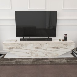 Mueble de TV VIOLET, bilaminado mármol blanco