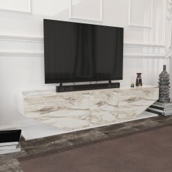 Mueble de TV VIOLET, bilaminado mármol blanco