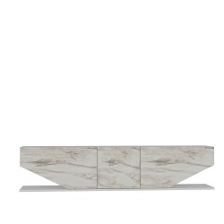 Mueble de TV VIOLET, bilaminado mármol blanco