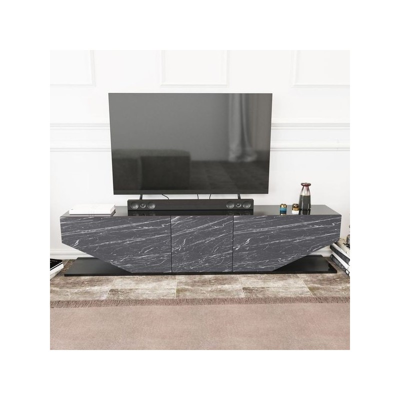 Mueble de TV VIOLET, bilaminado mármol negro