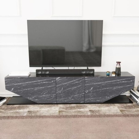Mueble de TV VIOLET, bilaminado mármol negro