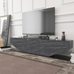 Mueble de TV VIOLET, bilaminado mármol negro