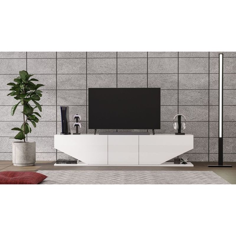 Mueble de TV VIOLET, bilaminado blanco brillo