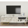 Mueble de TV MARCUS, bilaminado mármol blanco