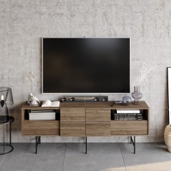 Mueble de TV SIMON, bilaminado nogal