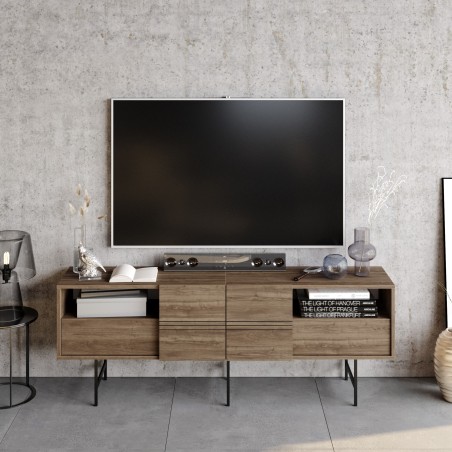 Mueble de TV SIMON, bilaminado nogal