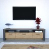 Mueble de TV PHILIPPA, bilaminado roble con gris oscuro