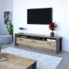 Mueble de TV PHILIPPA, bilaminado roble con gris oscuro