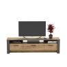 Mueble de TV PHILIPPA, bilaminado roble con gris oscuro