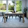 Mesa de comedor PHILIPPA, bilaminado roble con gris oscuro